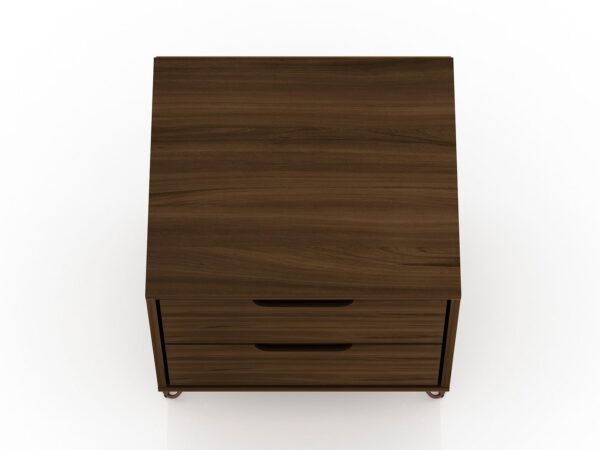 Manhattan Comfort Rockefeller 2-Drawer Brown Nightstand (Set of 2)