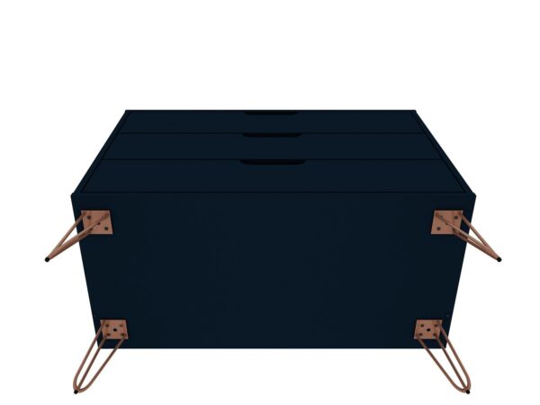 Manhattan Comfort Rockefeller 3-Drawer Tatiana Midnight Blue Dresser (Set of 2)