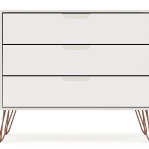 Manhattan Comfort Rockefeller 3-Drawer Off White Dresser (Set of 2)