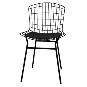 Manhattan Comfort Madeline Chair, Set of 2 with Seat Cushion in Black