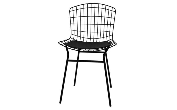 Manhattan Comfort Madeline Chair, Set of 2 with Seat Cushion in Black