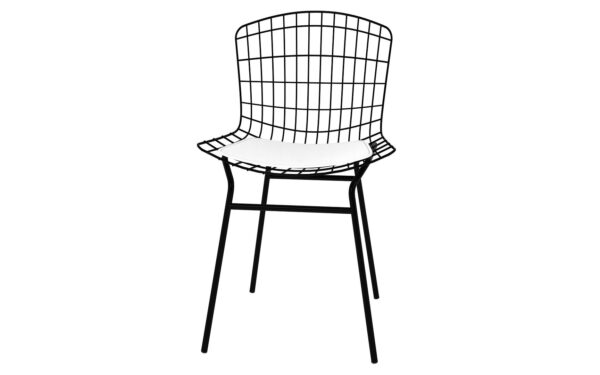 Manhattan Comfort Madeline Chair, Set of 2 with Seat Cushion in Black and White