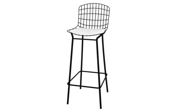 Manhattan Comfort Madeline 41.73" Barstool, Set of 2 with Seat Cushion in Black and White