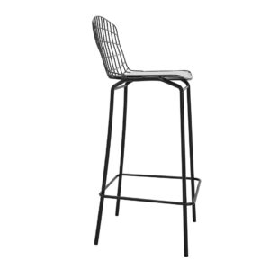 Manhattan Comfort Madeline 41.73" Barstool, Set of 2 with Seat Cushion in Black and White