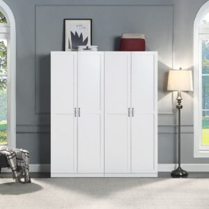 Manhattan Comfort Hopkins Storage Closet 4.0 in White - Set of 2