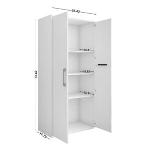 Manhattan Comfort Eiffel Storage Cabinet in White (Set of 2)