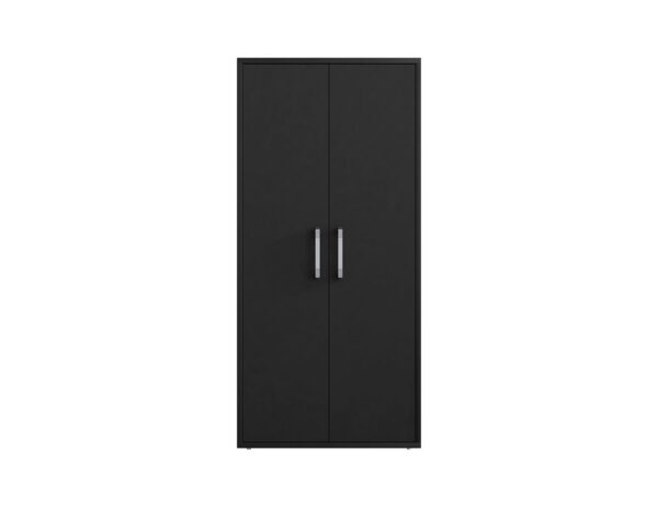 Manhattan Comfort Eiffel Storage Cabinet in Matte Black (Set of 2)