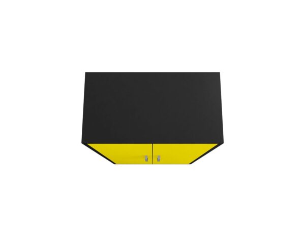 Manhattan Comfort Eiffel Storage Cabinet in Matte Black and Yellow (Set of 2)