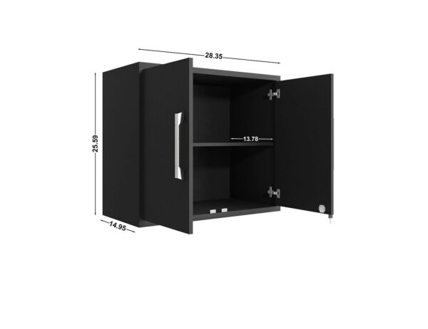 Manhattan Comfort Eiffel Floating Garage Cabinet in Matte Black (Set of 2)