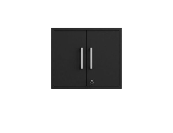 Manhattan Comfort Eiffel Floating Garage Cabinet in Matte Black (Set of 2)