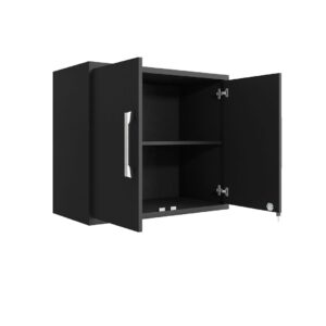 Manhattan Comfort Eiffel Floating Garage Cabinet in Matte Black (Set of 2)