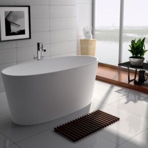 Legion Furniture WJ8602-W 62.2 Inch White Matte Solid Surface Tub, No Faucet