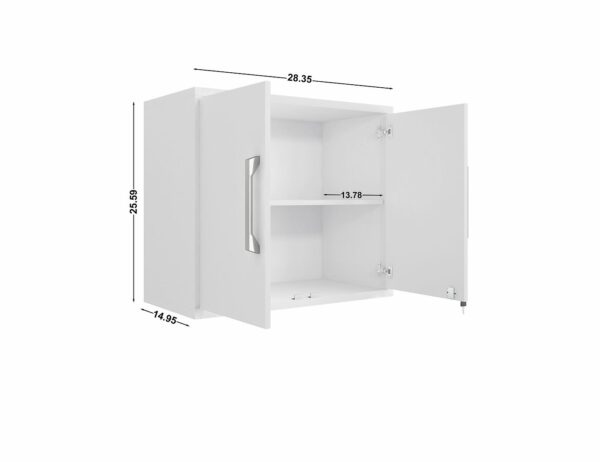 Manhattan Comfort Eiffel 2-Piece Storage Garage Set in White