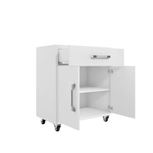 Manhattan Comfort Eiffel Garage Work Station Set of 2 in White