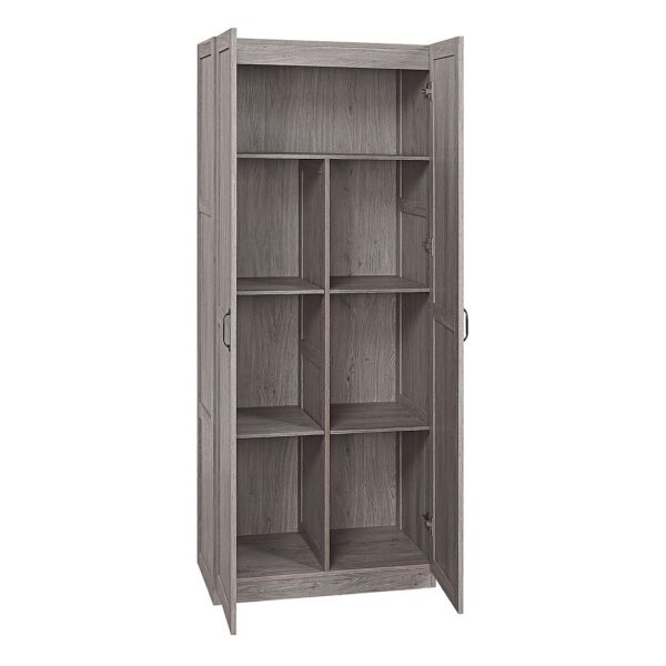 Manhattan Comfort Hopkins Modern Freestanding Storage Closet with 7 Shelves in Grey (Set of 2)