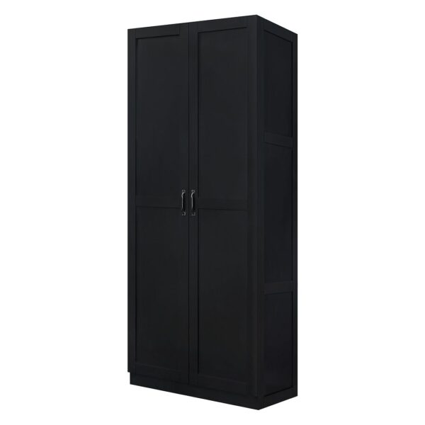 Manhattan Comfort Hopkins Modern  Storage Closet 3.0 in Black - Set of 2