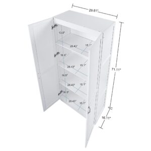 Manhattan Comfort Hopkins Modern  Storage Closet 3.0 in White - Set of 2