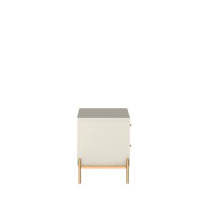 Manhattan Comfort Jasper Full Extension Drawer Nightstand in Off White (Set of 2)