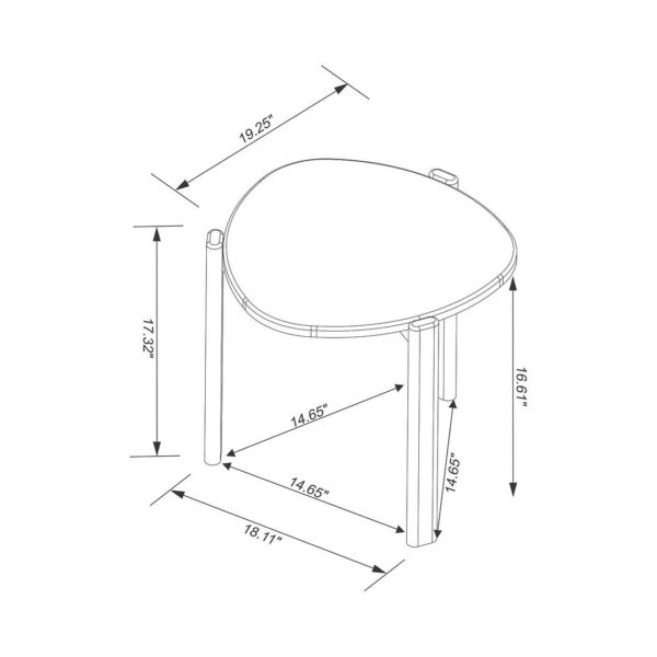 Manhattan Comfort Mid-Century Modern Gales End Table and Coffee Table with Solid Wood Legs in Black