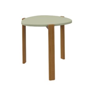 Manhattan Comfort Mid-Century Modern Gales End Table and Coffee Table with Solid Wood Legs in Pistachio Green