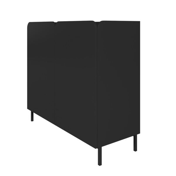 Manhattan Comfort Mid-Century Modern Bogardus Accent Cabinet in Black - Set of 2