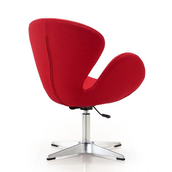 Manhattan Comfort Raspberry Red and Polished Chrome Wool Blend Adjustable Swivel Chair (Set of 2)