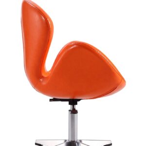 Manhattan Comfort Raspberry Tangerine and Polished Chrome Faux Leather Adjustable Swivel Chair (Set of 2)