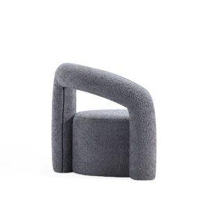 Manhattan Comfort Modern Darian Boucle Accent Chair in Grey - Set of 2