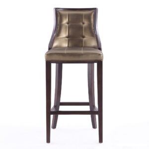 Manhattan Comfort Fifth Avenue 45 in. Bronze and Walnut Beech Wood Bar Stool (Set of 2)