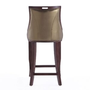 Manhattan Comfort Emperor 41 in. Bronze and Walnut Beech Wood Bar Stool (Set of 2)