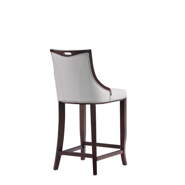 Manhattan Comfort Emperor Faux Leather Barstool in Light Grey (Set of 2)