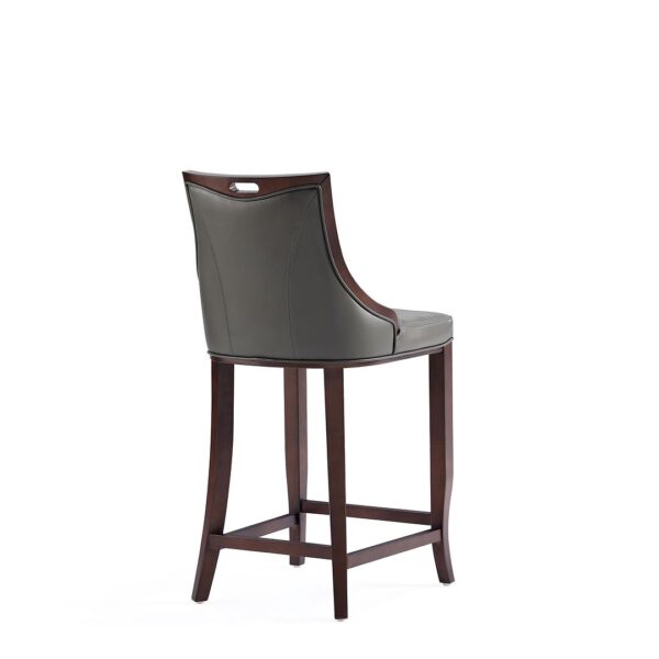 Manhattan Comfort Emperor Faux Leather Barstool in Pebble Grey (Set of 2)