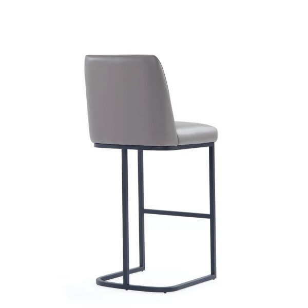 Manhattan Comfort Serena Modern Leatherette Upholstered Barstool in Grey - Set of 2