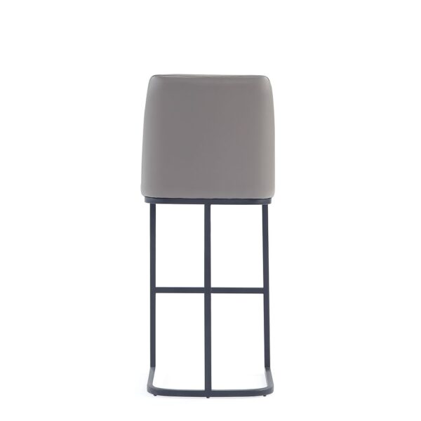 Manhattan Comfort Serena Modern Leatherette Upholstered Barstool in Grey - Set of 2