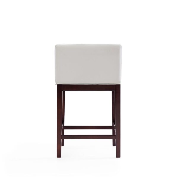 Manhattan Comfort Kingsley 34 in. Ivory and Dark Walnut Beech Wood Counter Height Bar Stool (Set of 2)