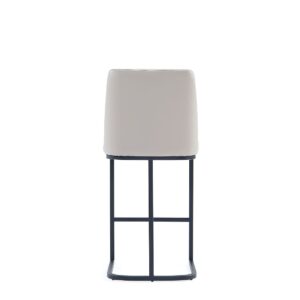 Manhattan Comfort Serena Modern Leatherette Upholstered Counter Stool in Light Grey - Set of 2