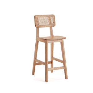 Manhattan Comfort Versailles Counter Stool in Nature Cane - Set of 2