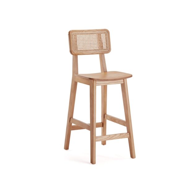 Manhattan Comfort Versailles Counter Stool in Nature Cane - Set of 2