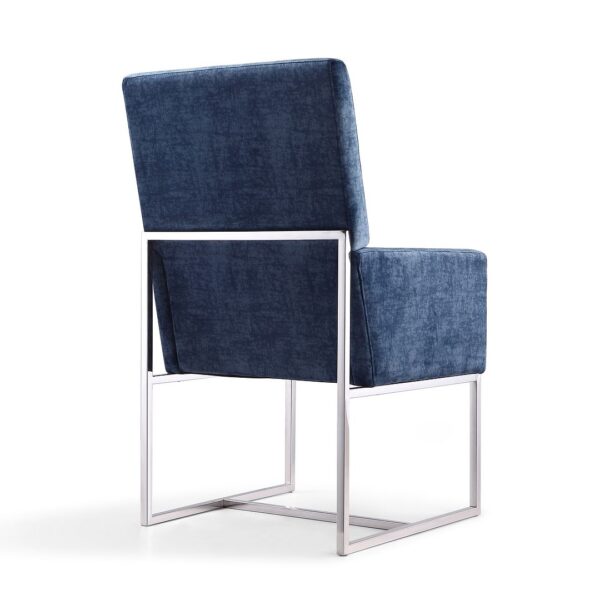 Manhattan Comfort Element Blue Velvet Dining Armchair (Set of 2)