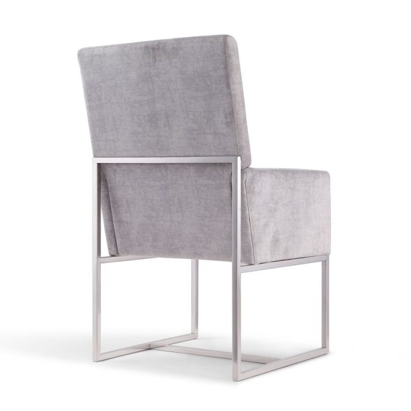 Manhattan Comfort Element Grey Velvet Dining Armchair (Set of 2)