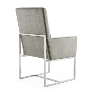 Manhattan Comfort Element Steel Velvet Dining Armchair (Set of 2)