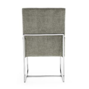 Manhattan Comfort Element Steel Velvet Dining Armchair (Set of 2)