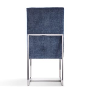 Manhattan Comfort Element Blue Velvet Dining Armchair (Set of 2)