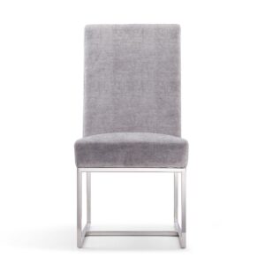 Manhattan Comfort Element Grey Velvet Dining Armchair (Set of 2)