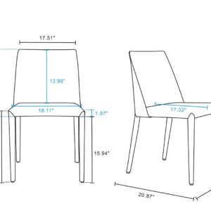 Manhattan Comfort Paris Clay Saddle Leather Dining Chair (Set of 4)