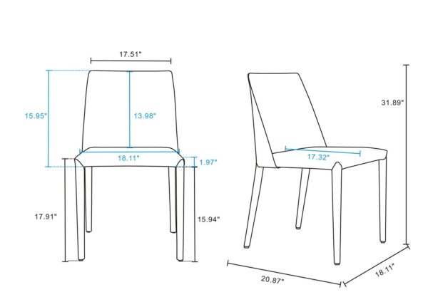 Manhattan Comfort Paris Grey Saddle Leather Dining Chair (Set of 4)