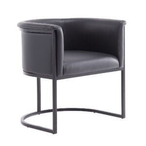 Manhattan Comfort Bali Black Faux Leather Dining Chair (Set of 2)