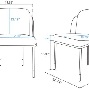 Manhattan Comfort Flor Fabric Dining Chair - Set of 2 in Grey