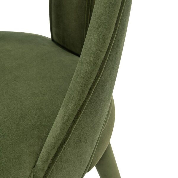 Manhattan Comfort Modern Neda Velvet  Dining Chair in Olive Green - Set of 2