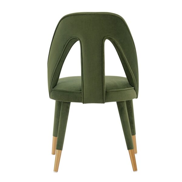 Manhattan Comfort Modern Neda Velvet  Dining Chair in Olive Green - Set of 2